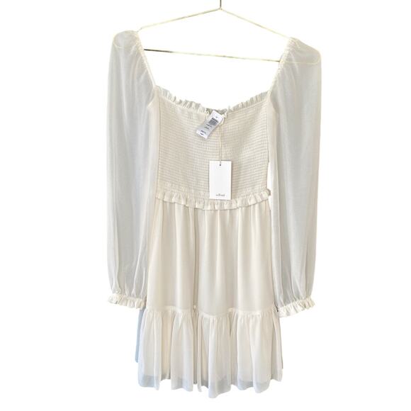 Aritzia Wilfred Dress Womens XXS NEW Tempest Smocked Milkmaid Coquette Mini - Picture 2 of 15